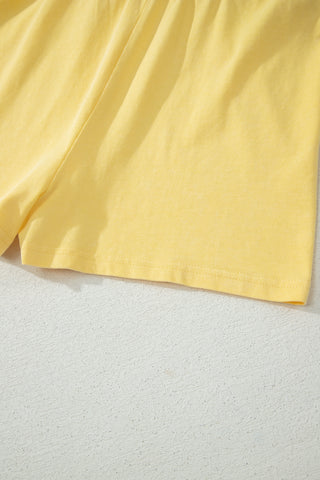 Myosotis 2 Pieces Mineral Wash Cotton Tank Top Lined Split Skort Set