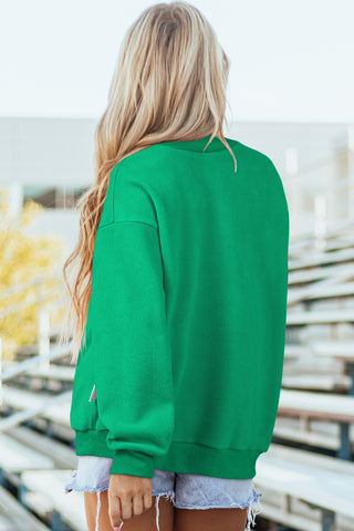 Coffee Oversize Drop Shoulder Reversible Mock Neck Sweatshirt