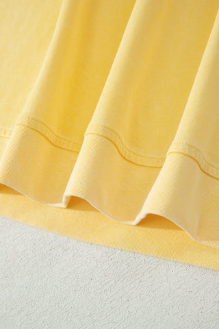 Myosotis 2 Pieces Mineral Wash Cotton Tank Top Lined Split Skort Set